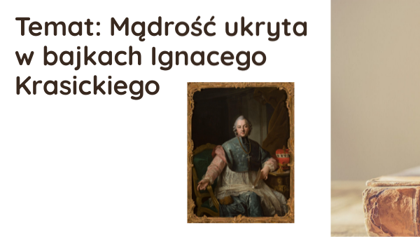 Ignacy Krasicki Bajki Z Morałem Bajki Krasickiego
