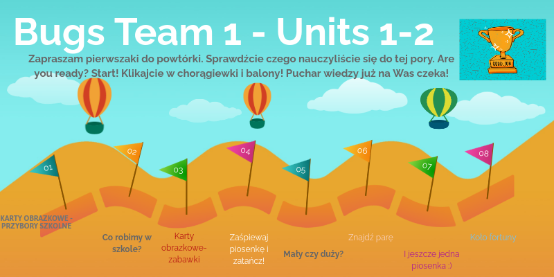 Piosenka Are You Ready Bugs Team Bugs Team 1 - Unit 1 and 2 Review