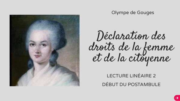 Gouges - Début du postambule de la DDFC