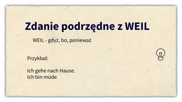 Zdania z WEIL