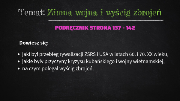 Zimna Wojna Sprawdzian Klasa 8 kl.8 Zimna wojna i wyścig zbrojeń