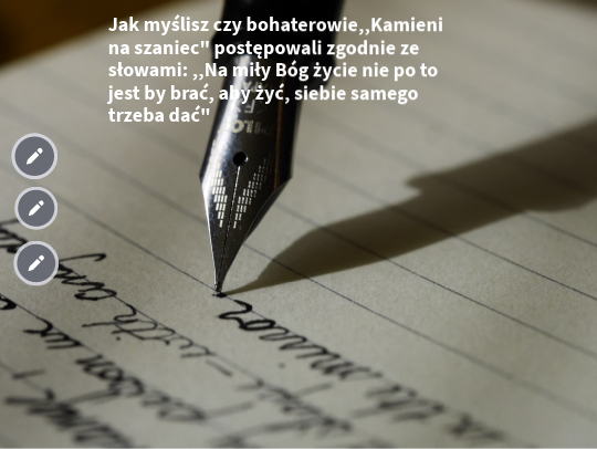 Kartkówka Z Kamieni Na Szaniec Rozprawka z Kamieni na szaniec