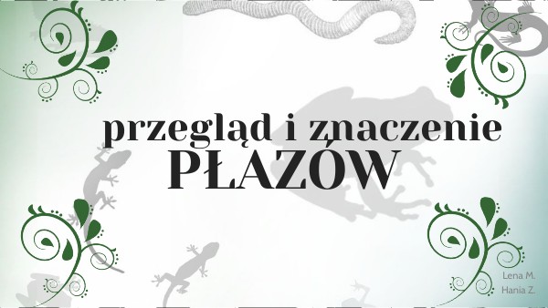 PRZEGLĄD I ZNACZENIE PŁAZÓW