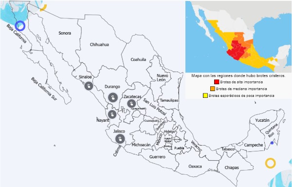 Mapa de la Guerra Cristera