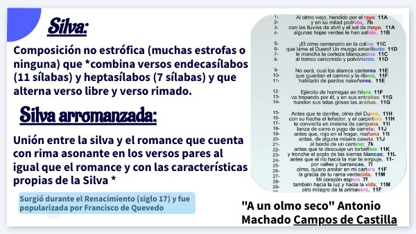 Silva y silva arromanzada