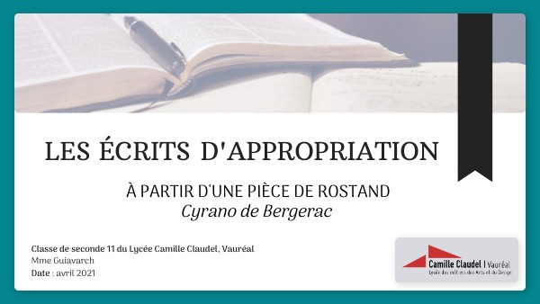 Ecrits D 39 Appropriation 2nde 11 By Louise Guiavarch On Genially