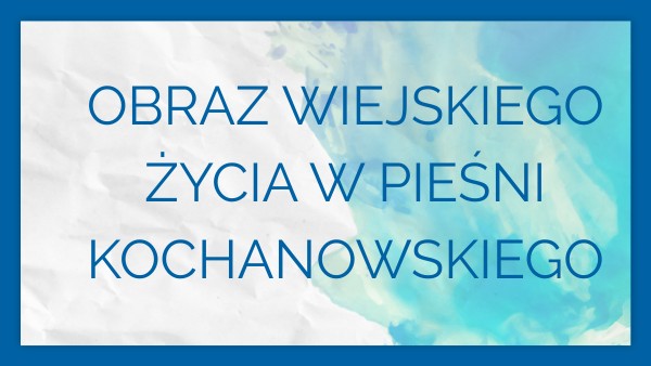 PIEŚŃ ŚWIĘTOJAŃSKA O SOBÓTCE LEKCJA 1