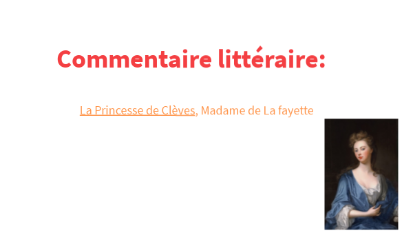 Commentaire Princesse de Clèves