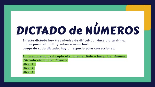 Dictado de números 3ro