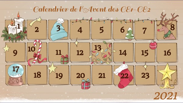 Calendrier De L Avent Ce1 Ce2