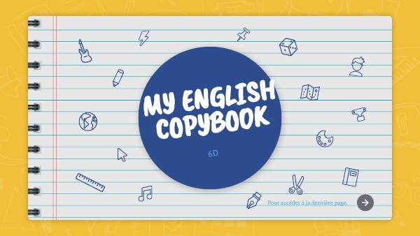 My English Copybook Page Garde My copybook 6D