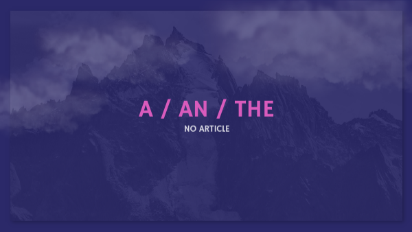a/an/the