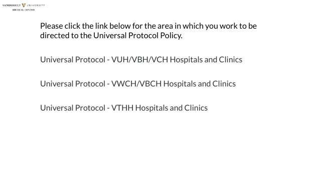 Universal Protocol Policy Page