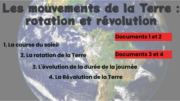 Séquence les mouvements de la terre