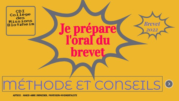 Je prépare mon oral de brevet by marie-anne.gantzer on Genially