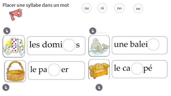placer une syllabe dans un mot