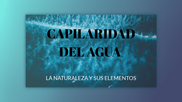 Capilaridad del agua