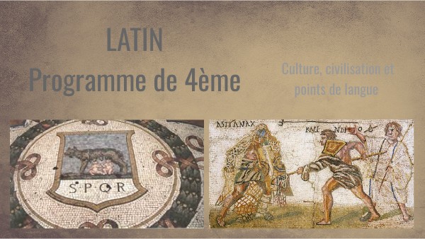 LATIN 3ème REVISIONS programme de 4ème