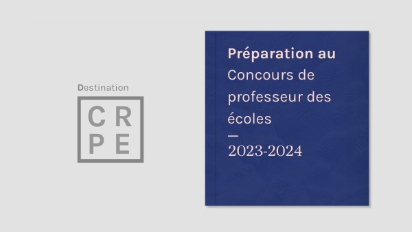 Préparation CRPE 2024