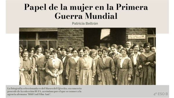 Papel de la mujer en la primera Guerra Mundial