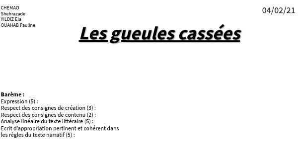 Dm Les Gueules Cassees By Eleve13 Lyceestexupery On Genially