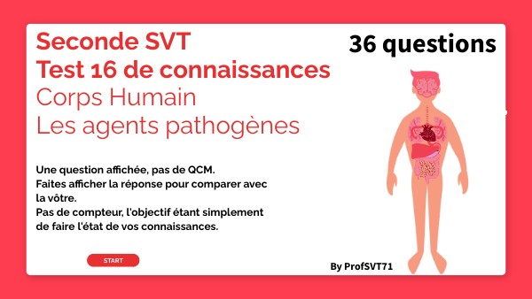 2nde SVT. Test 16. Corps Humain : Les agents pathogènes