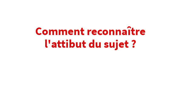 Reconnaître La Fonction Attribut Du Sujet – IHGVK