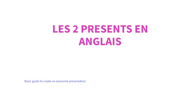 Les 2 Présents En Anglais view.genial.ly