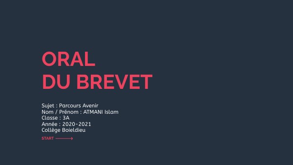Oral du Brevet.
