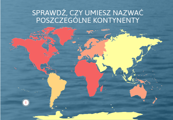 Mapa świata Podział Na Kontynenty