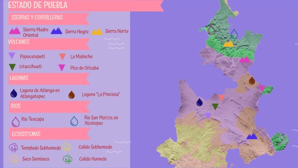 Mapa del estado de Puebla