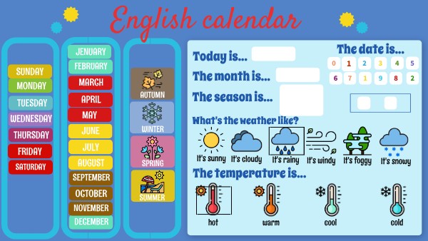 English calendar