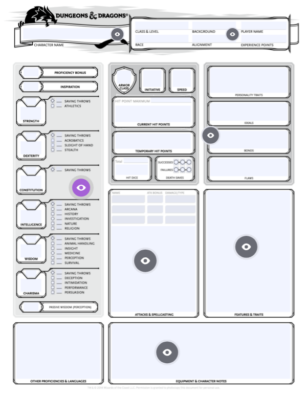 Character Sheet DND 5E