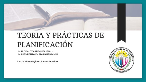 TEORÍA Y PRÁCTICAS DE PLANIFICACIÓN