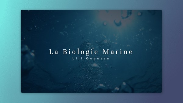 La biologie marine