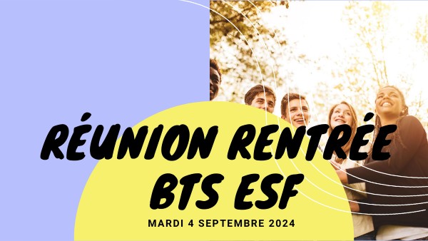 rentrée BTS ESF