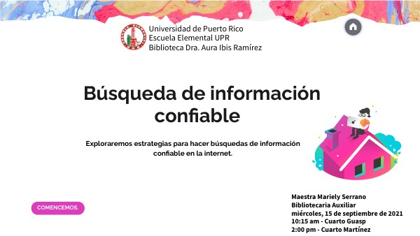 Taller: Búsqueda de información confiable 4to grado 15 sept. 21