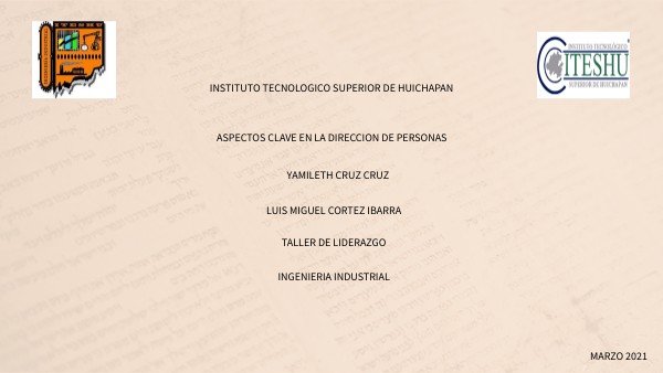 ASPECTOS CLAVES EN LA DIRECCION DE PERSONAS