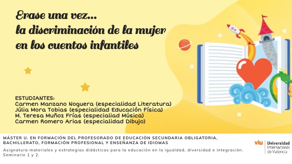 Discriminación mujer cuentos infantiles