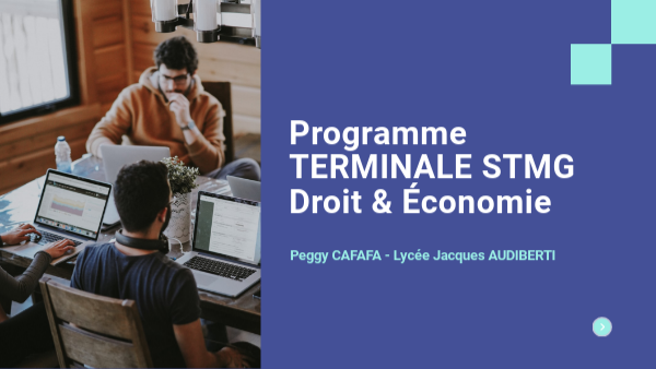 Progression TERMINALE Droit éco STMG