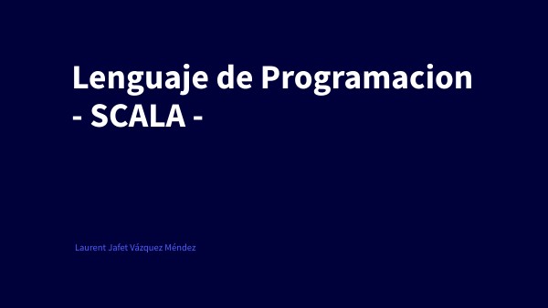 SCALA Lenguaje de Programación