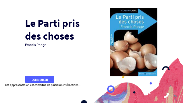 Le Parti Pris Des Choses Nombre De Pages Le parti pris des choses