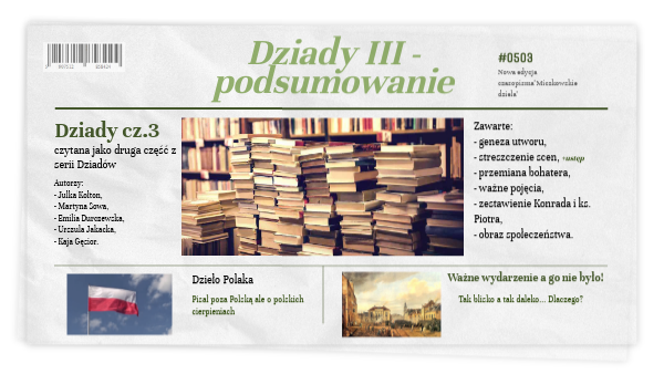 Dziady Cz 3 Sprawdzian Nowa Era 2D Prezentacja (Sprawdzian) na j.polski - Dziady cz.3