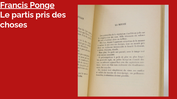 Ponge Parti Pris Des Choses view.genial.ly
