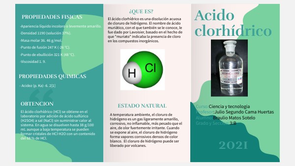 TRÍPTICO DEL ACIDO CLORHÍDRICO