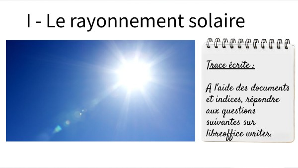 Rayonnement solaire - 1ère Enseignement Scientifique