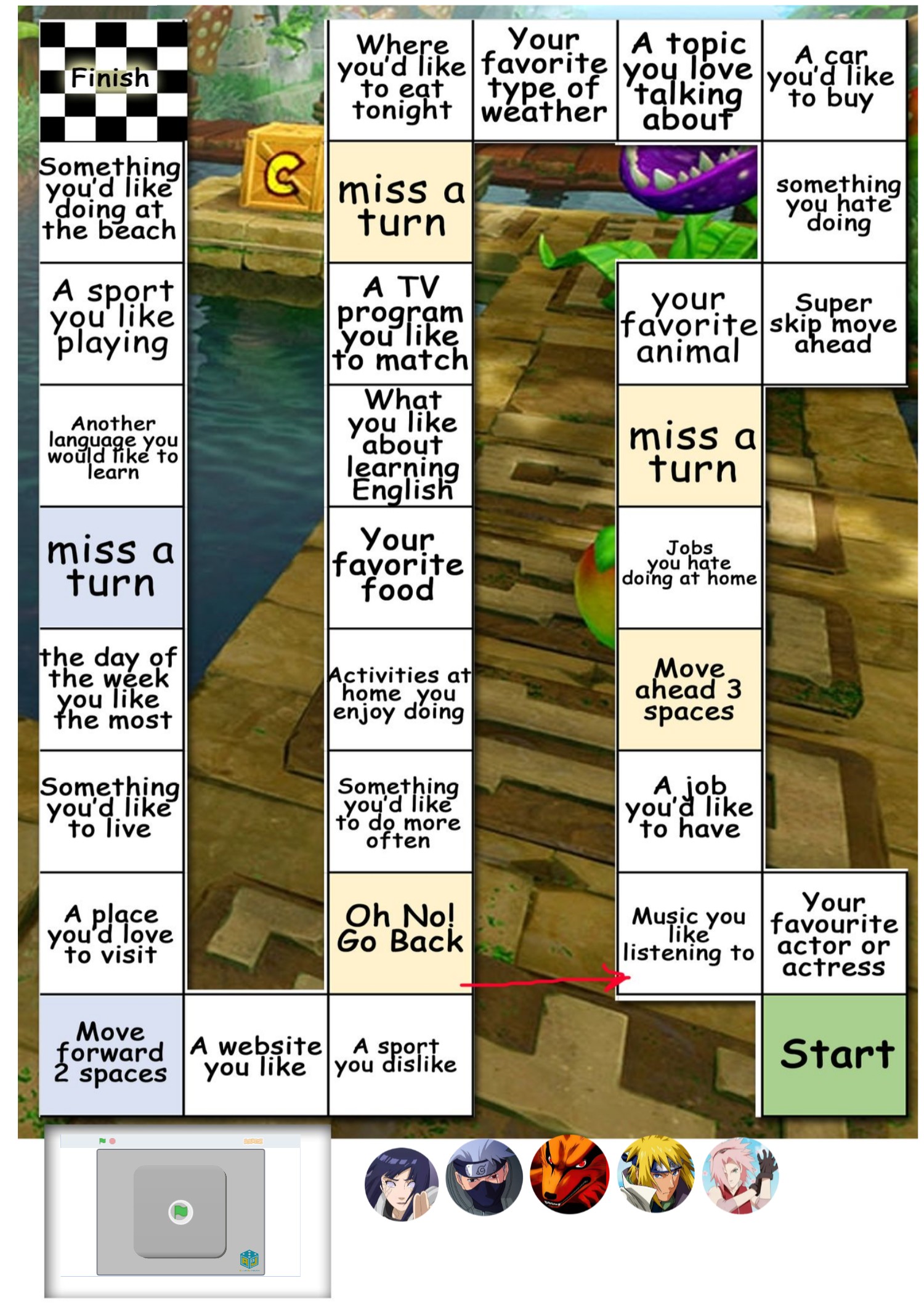 Likes and dislikes game