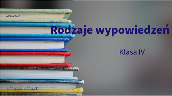 Rodzaje wypowiedzeń