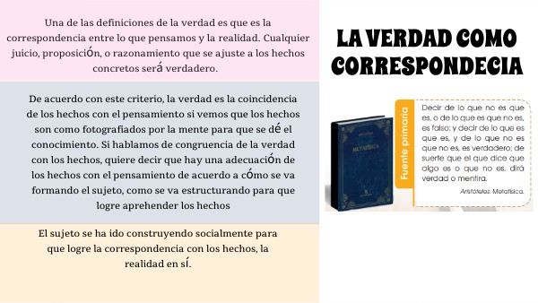 LA VERDAD COMO CORRESPONDENCIA