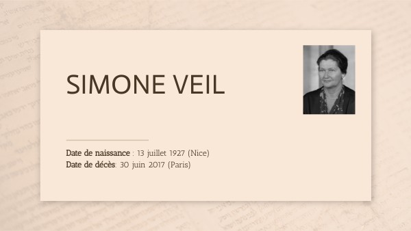 Simone Veil Powerpoint : Simone veil – LJJDYK